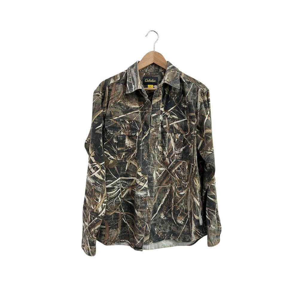 Cabela’s Realtree Camo Button Down Shirt Size Medium Outdoors Hunting